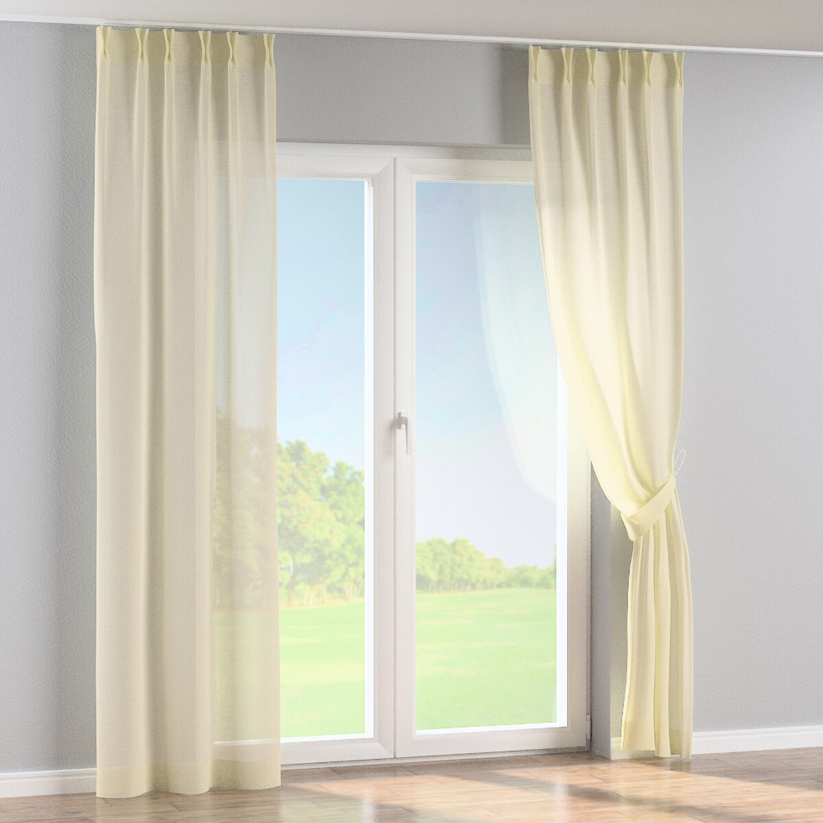 Zasłona na haczykach flex podwójnych 130x260 prześwitujący ecru