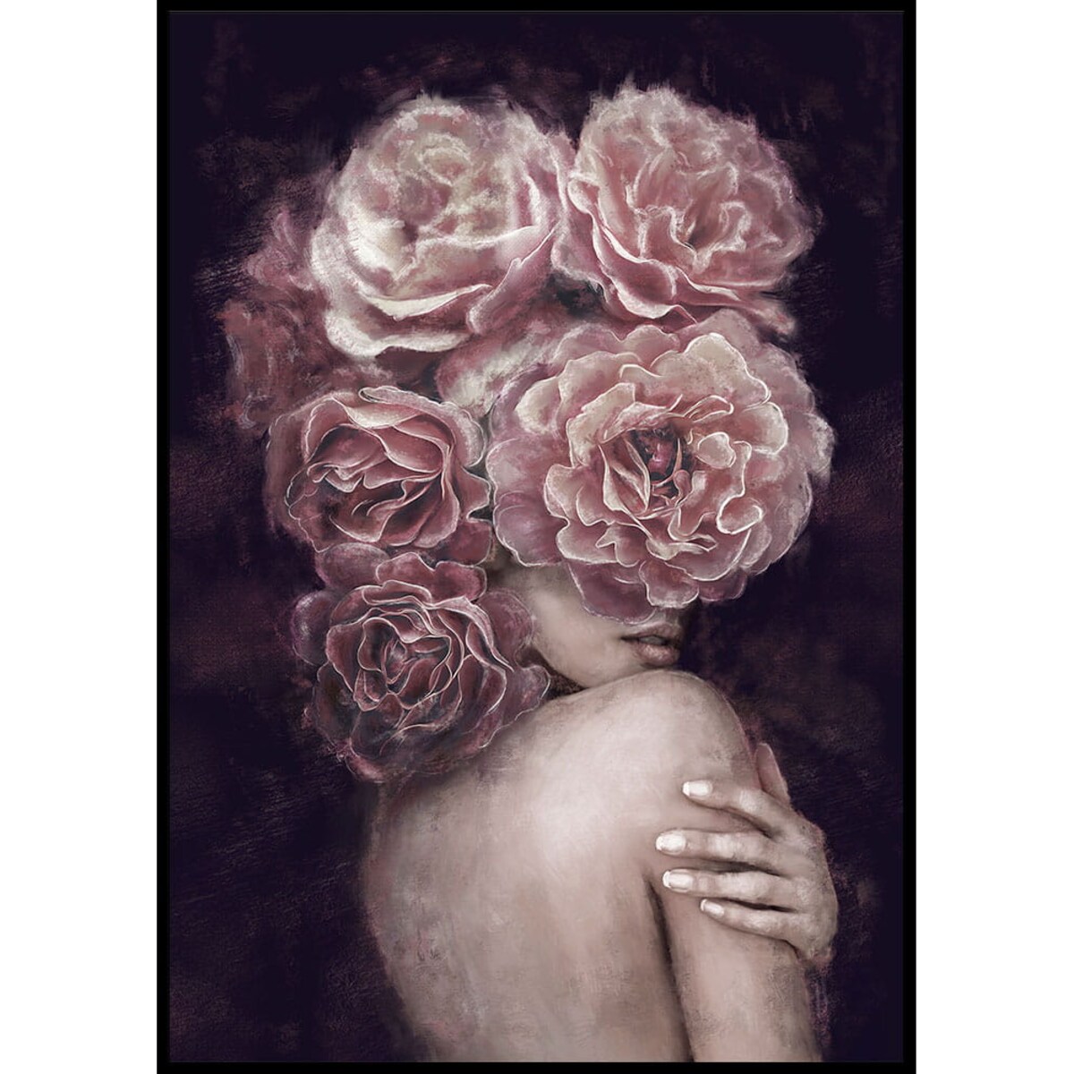 plakat dziewczyna z piwoniami 70x100 cm