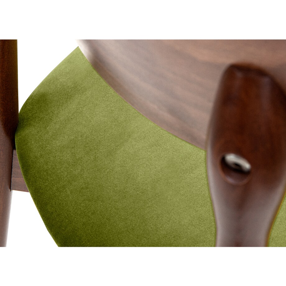 KONSIMO RABI drewniane krzesło orzech zielony welur