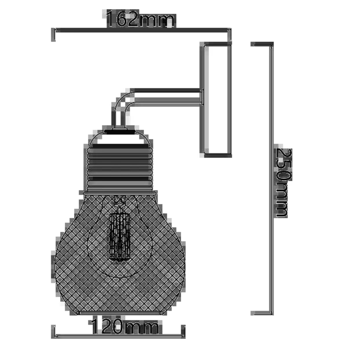 Kinkiet ścienny BULB Cage lampa loftowa retro metalowa czarna