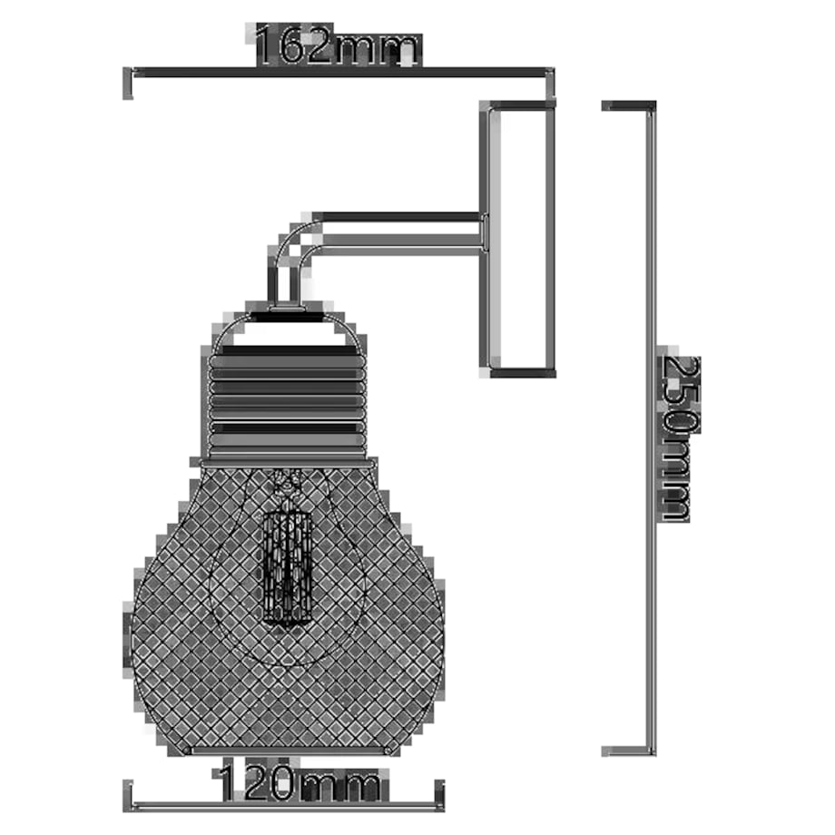 Kinkiet ścienny BULB Cage lampa loftowa retro metalowa czarna
