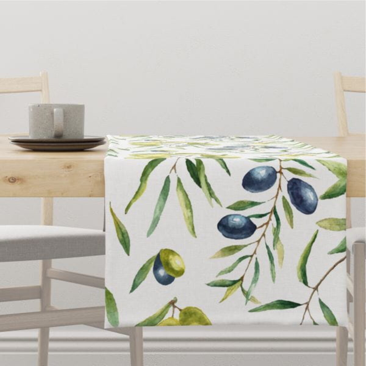 Bieżnik SUMMER wzór SM11 | oliwki - 40 x 140 cm