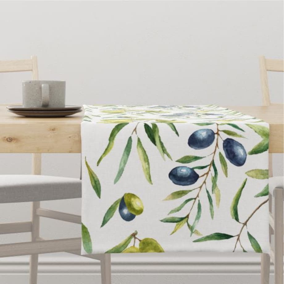 Bieżnik SUMMER wzór SM11 | oliwki - 40 x 140 cm