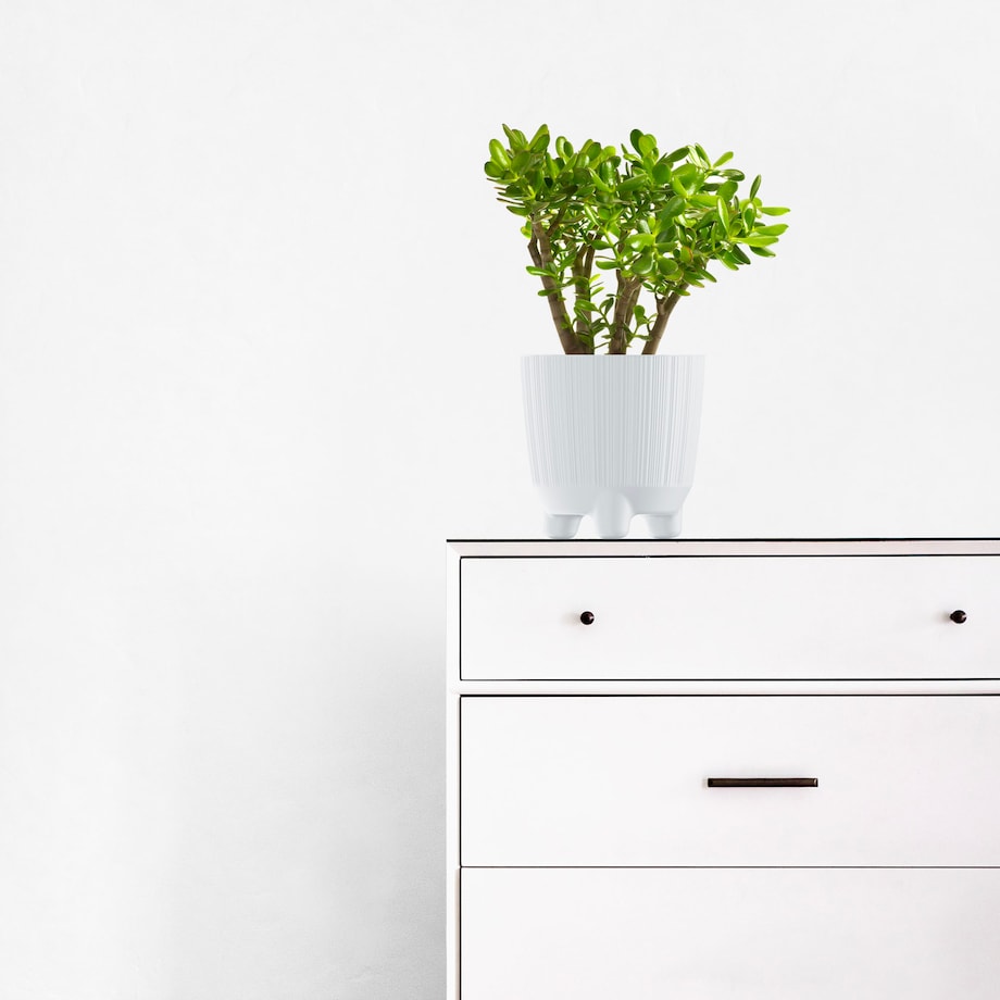 Doniczka Osłonka Okrągła Na Kwiaty 14,5 Cm Biała