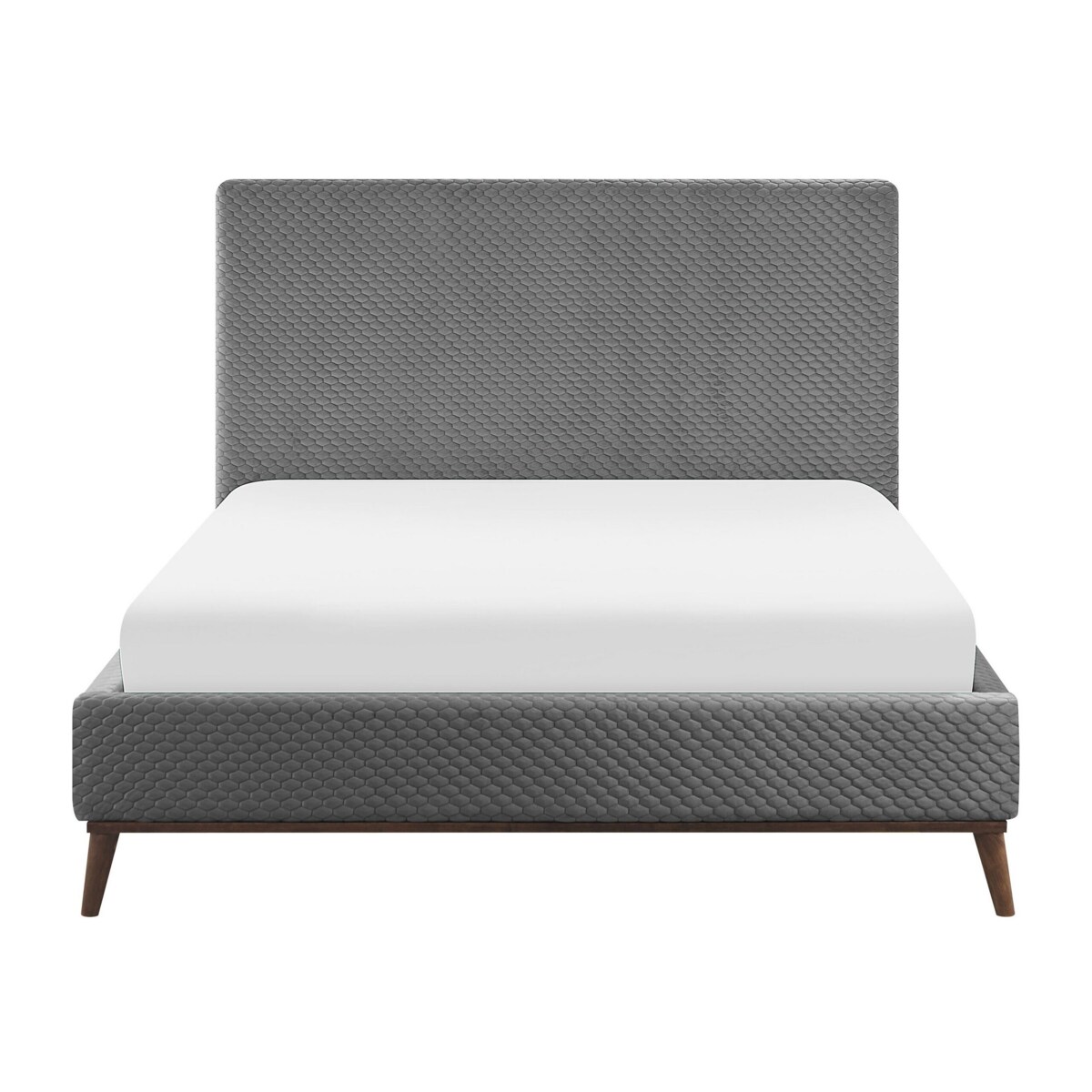 Łóżko welurowe 140 x 200 cm szare BAYONNE