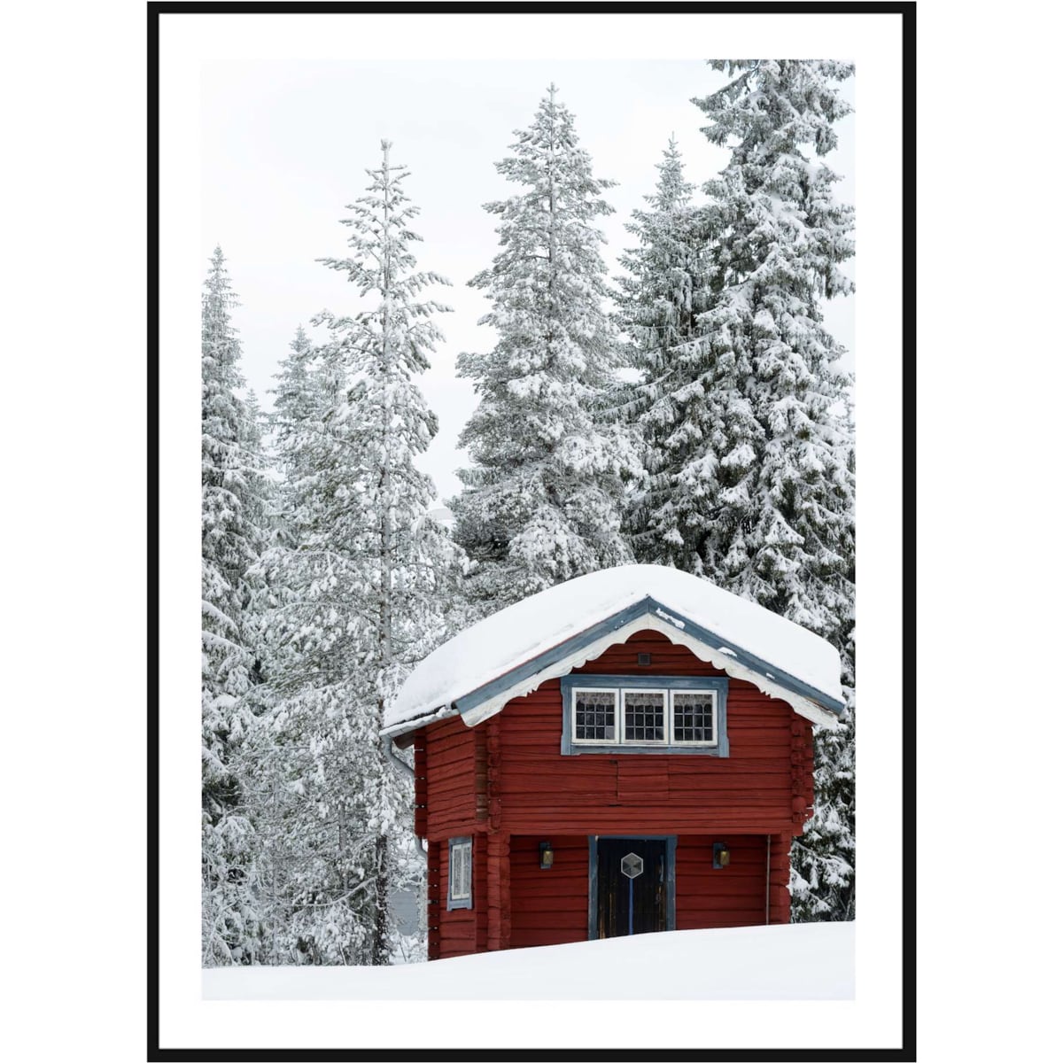 Poster Story, Plakat, Obraz - Zimowy Domek, wymiary 70 x 100 cm