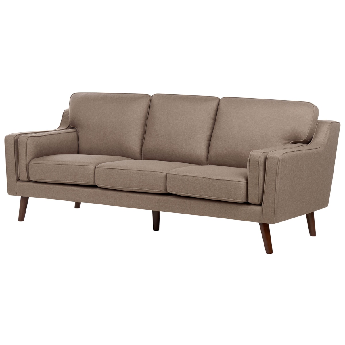 Sofa 3-osobowa tapicerowana brązowa LOKKA