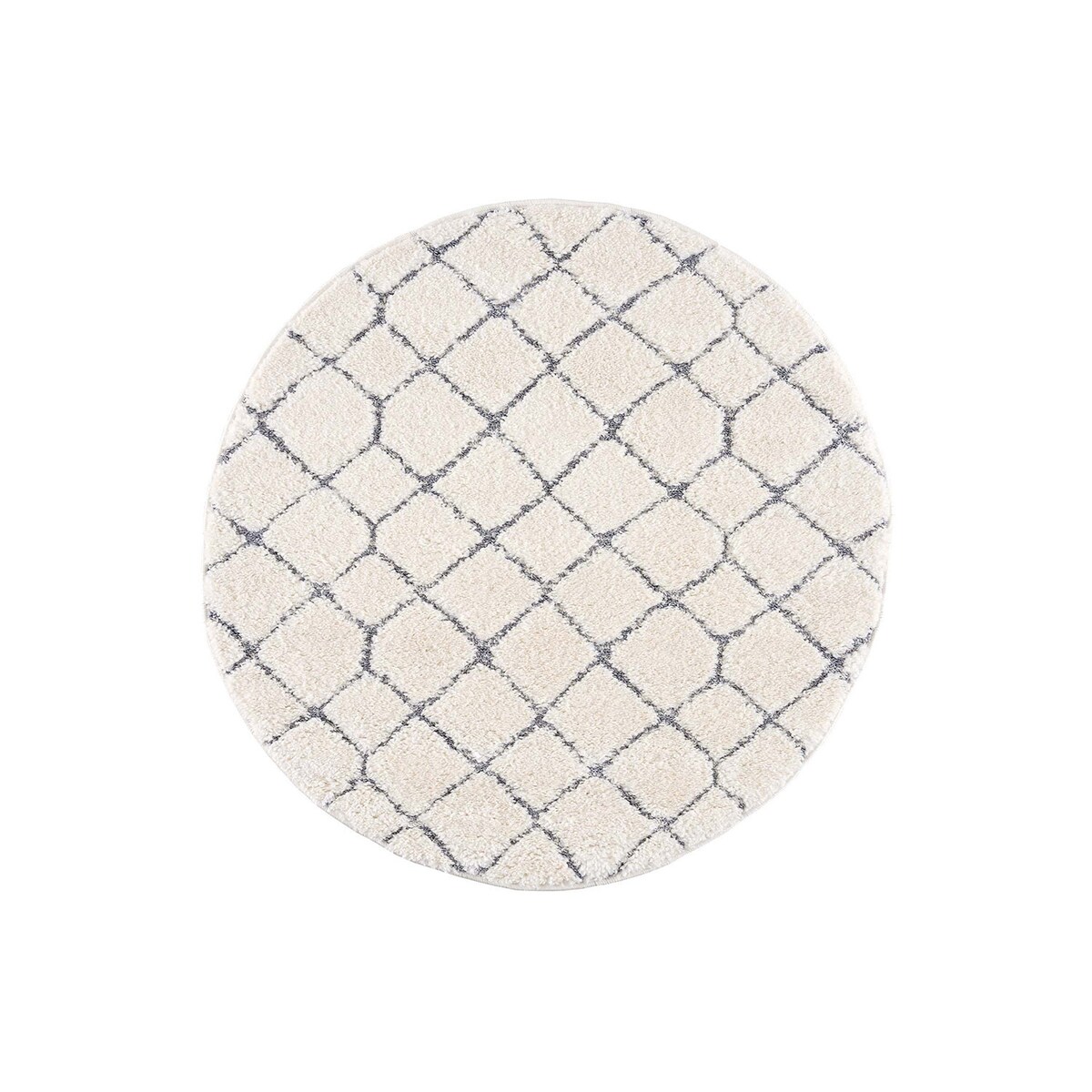 Dywan okrągły z efektem high low geometryczny Focera 44990 Szary Krem 120x120