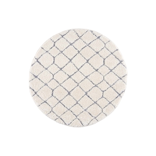 Dywan okrągły z efektem high low geometryczny Focera 44990 Szary Krem 120x120