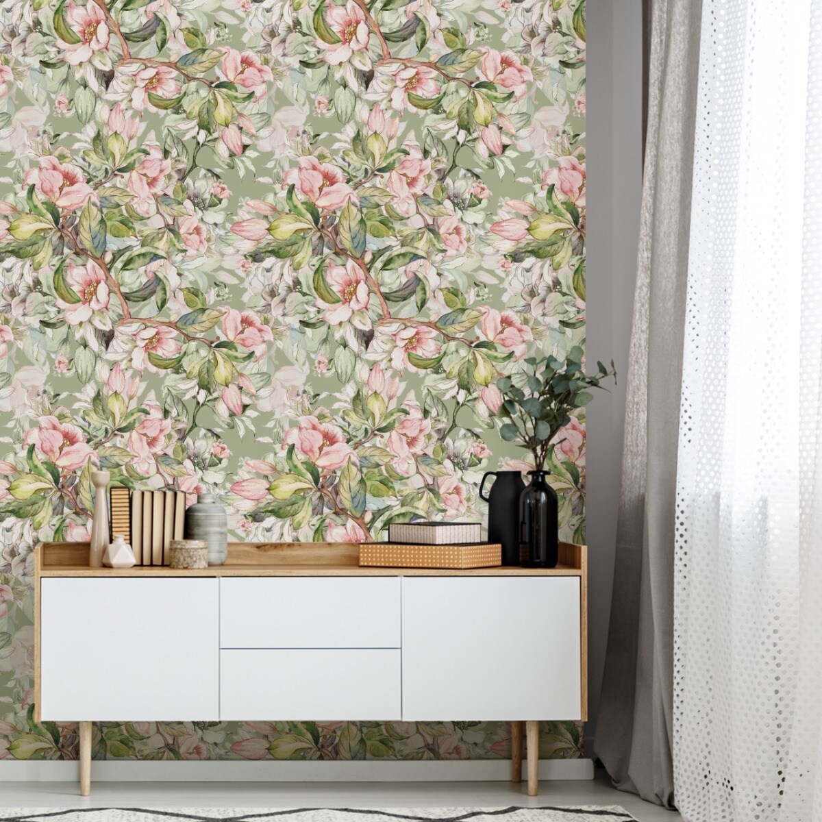 Tapeta Wiosenne Kwiaty Malowane Akwarelą