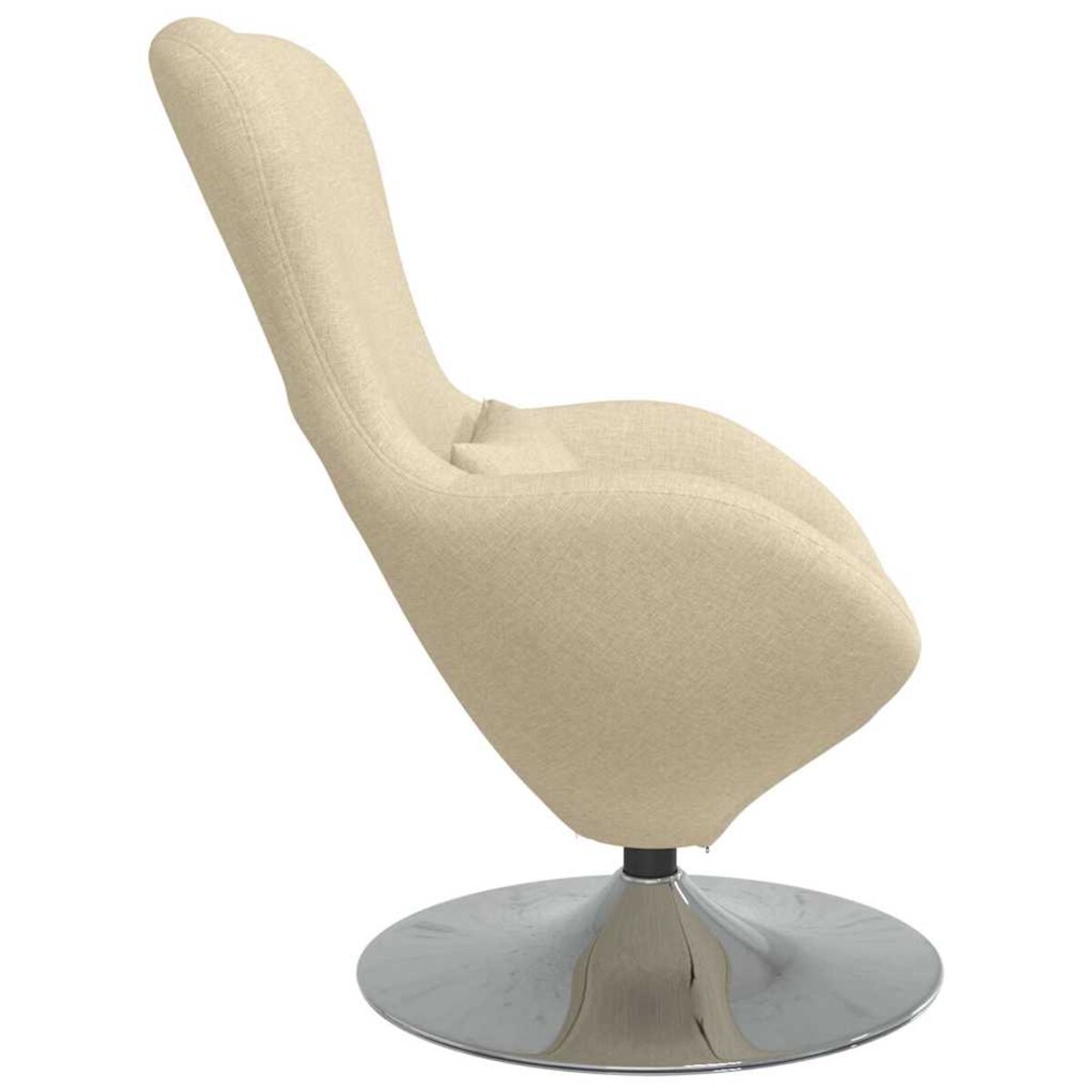 vidaXL Fotel jajo Kremowy 63 x 73 x 90 cm tkanina