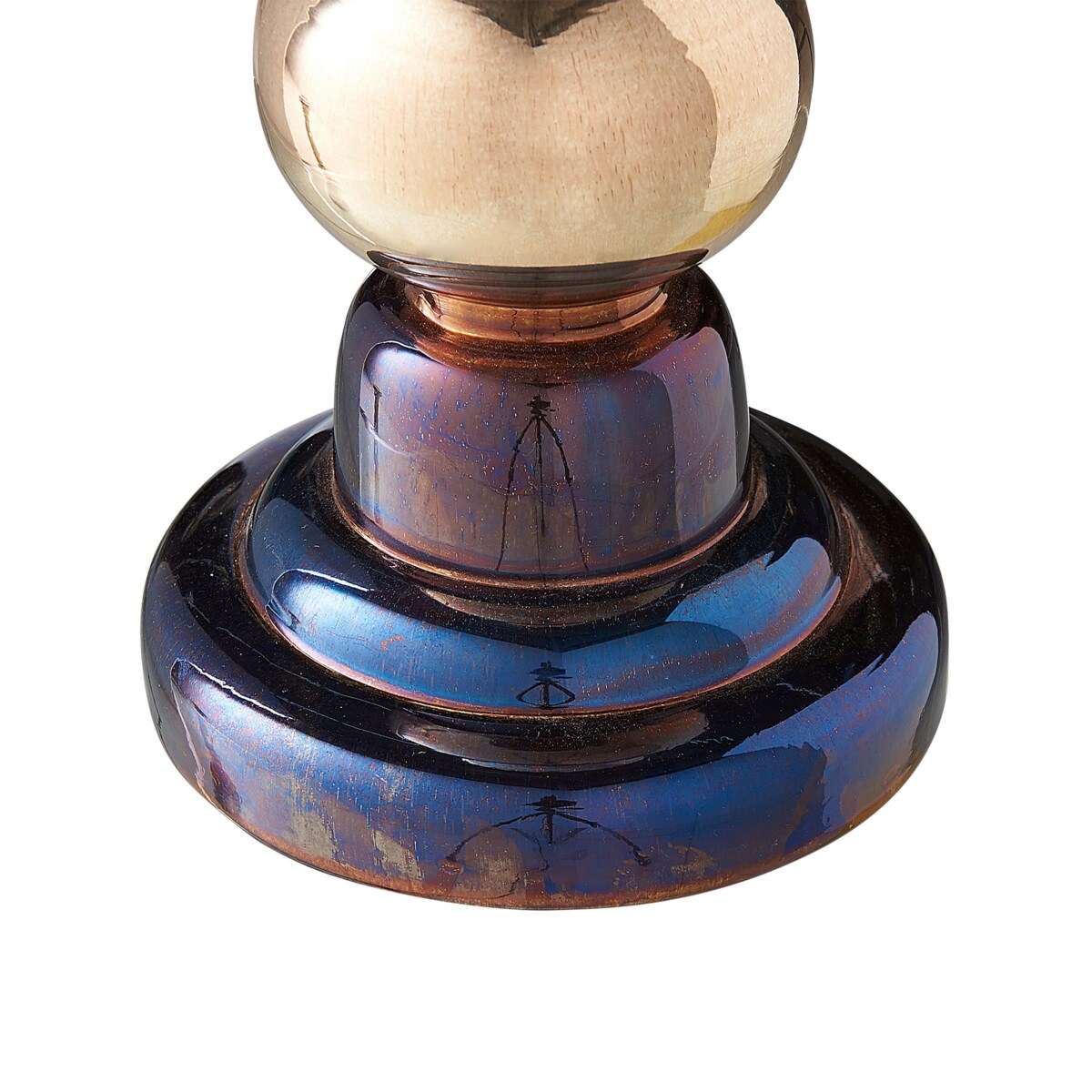 Zestaw dwóch świeczników szklanych 31 cm złoty IMARTI