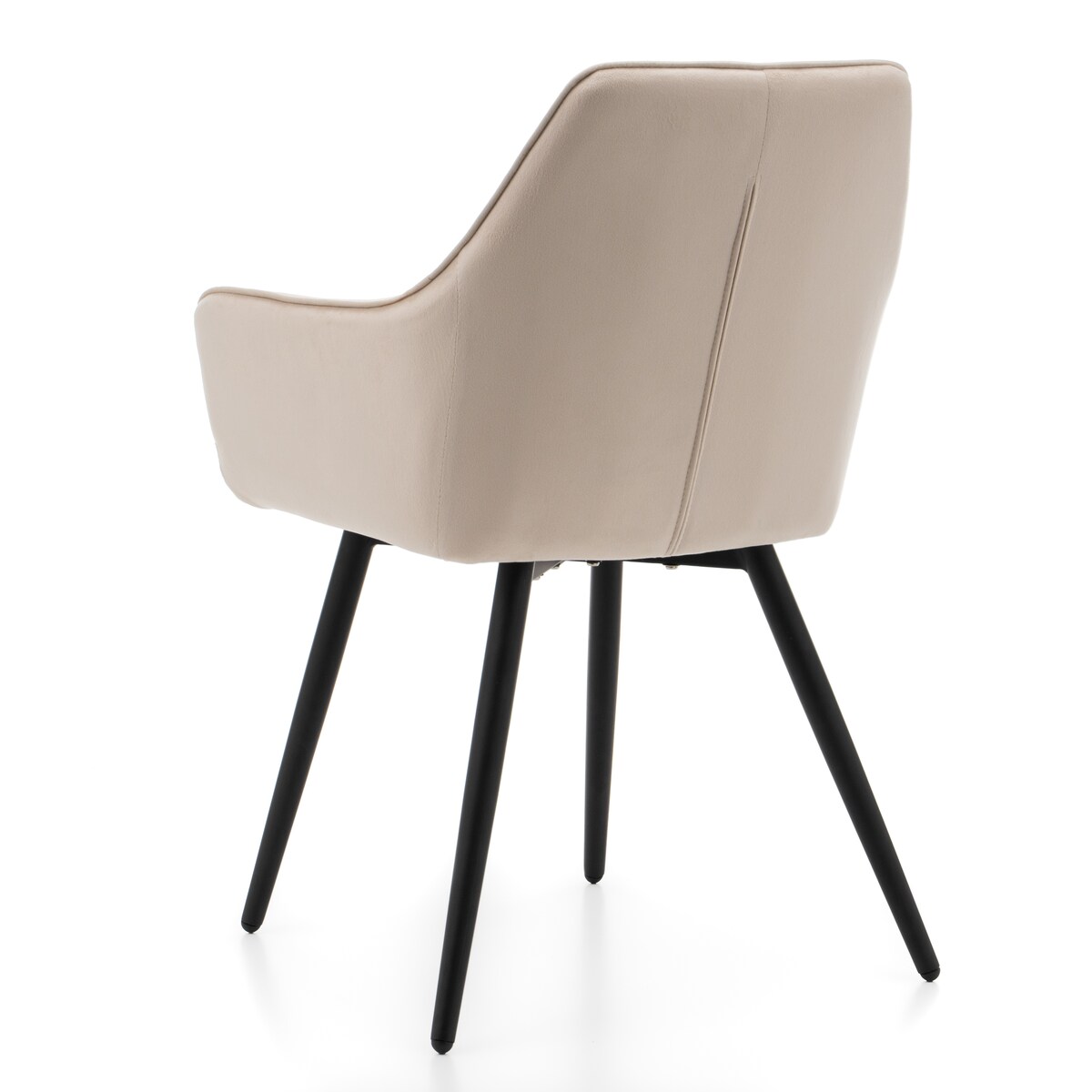 Krzesło tapicerowane welurowe do salonu jadalni VASTO beżowe