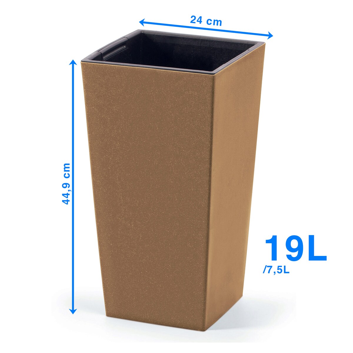 Donica Doniczka Ogrodowa 24 Cm Na Taras Do Ogrodu Domu Eco Wood Brązowa