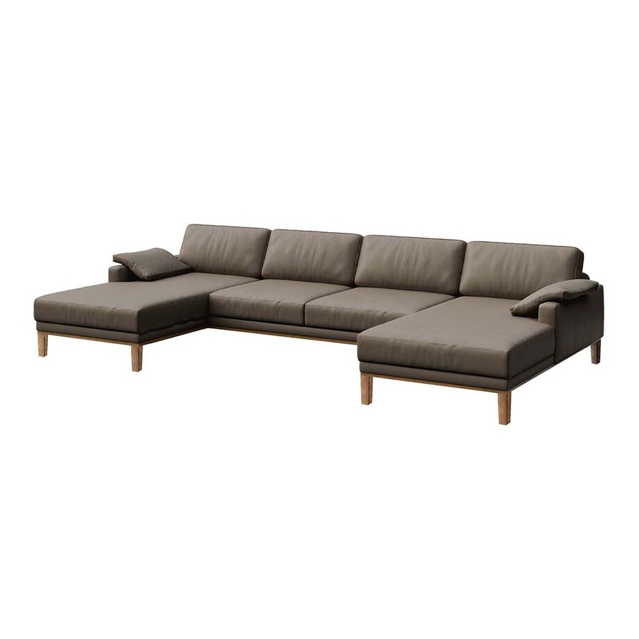 Sofa narożna podwójna Musso brązowa