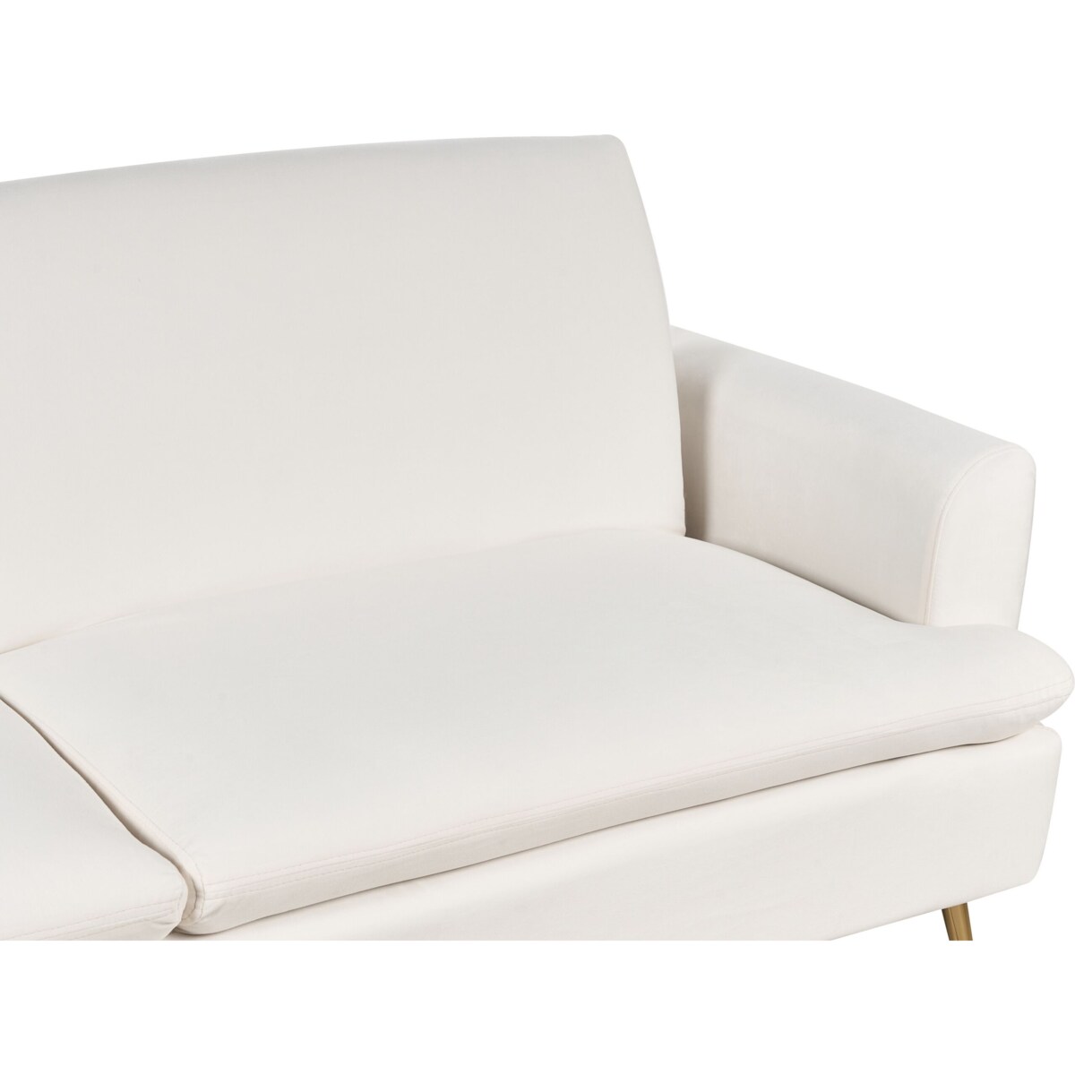 Sofa rozkładana welurowa złamana biel VETTRE