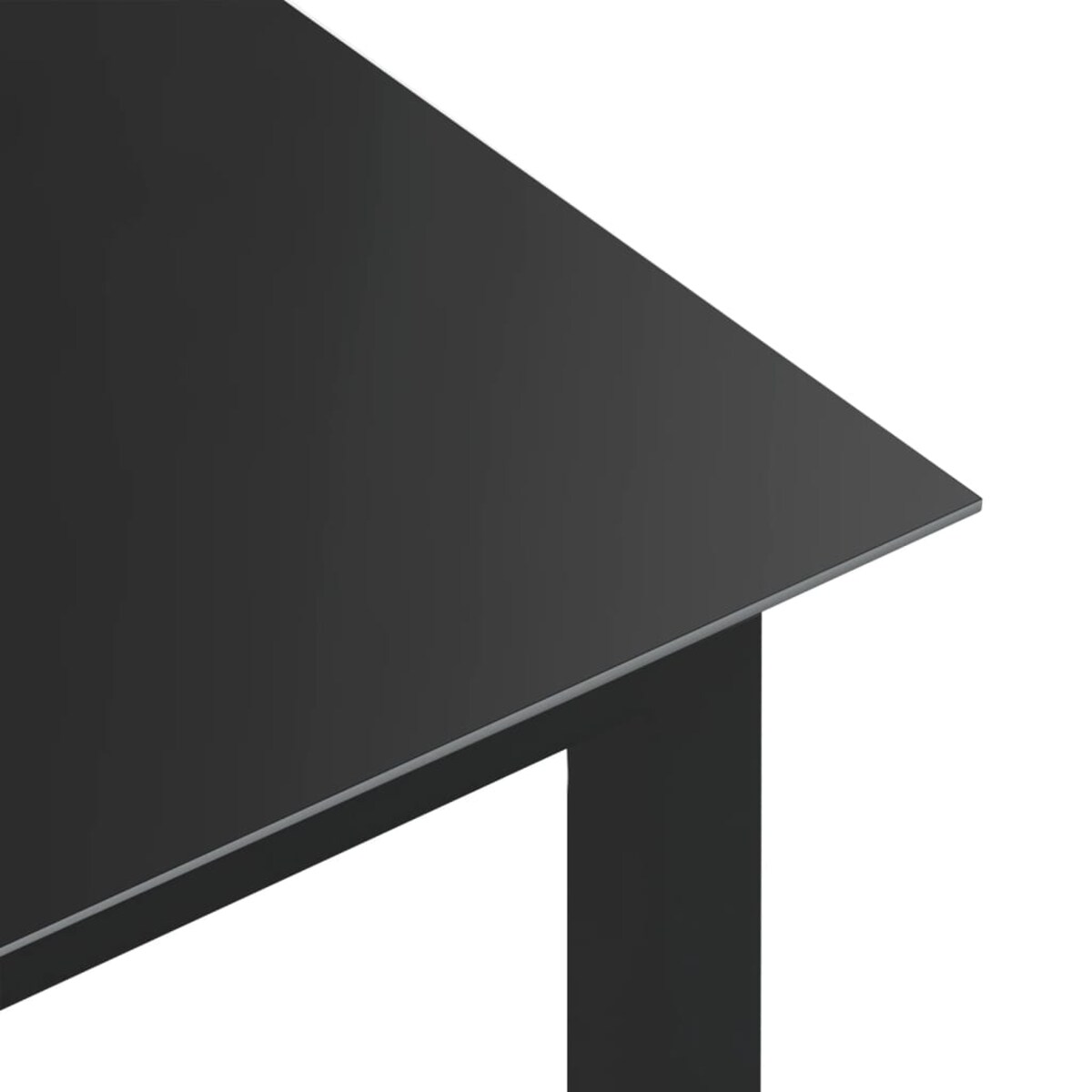 vidaXL Stół ogrodowy, czarny, 150x90x74 cm, aluminium i szkło