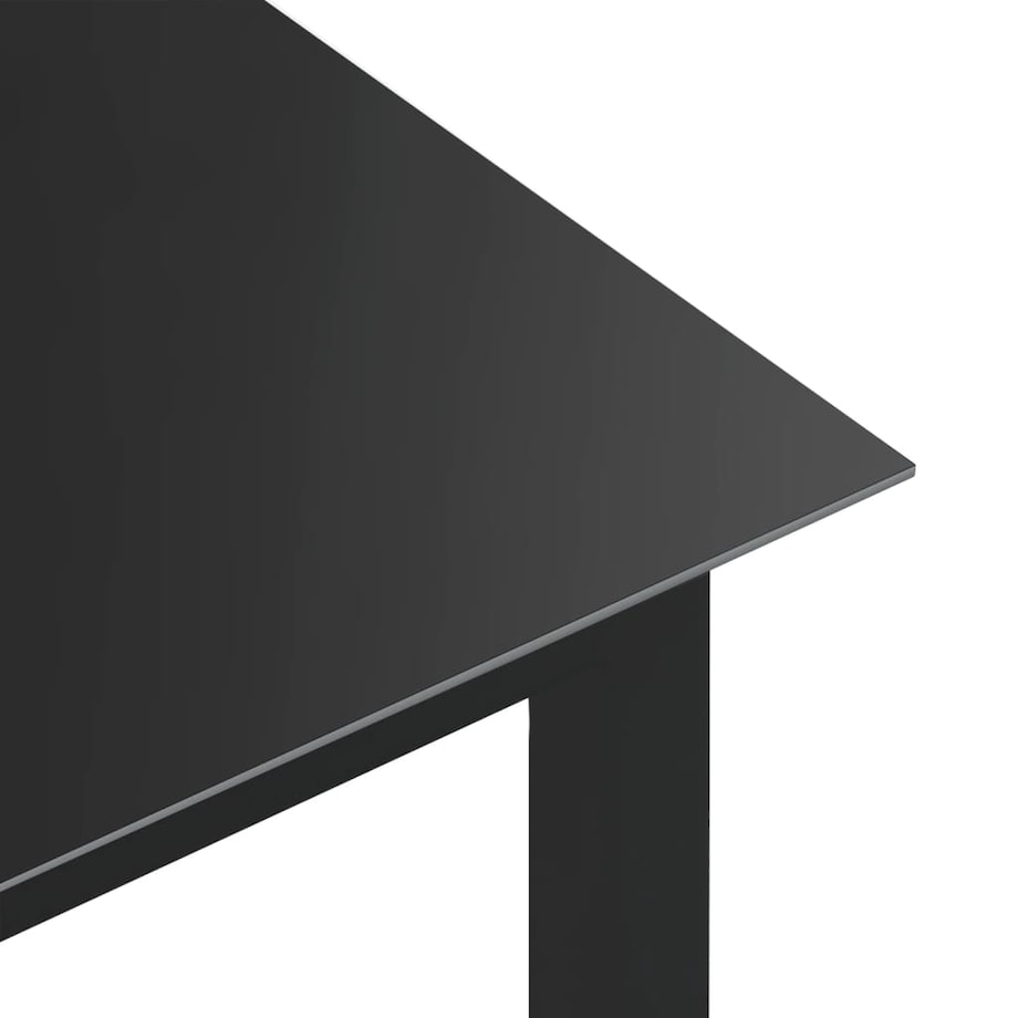 vidaXL Stół ogrodowy, czarny, 150x90x74 cm, aluminium i szkło