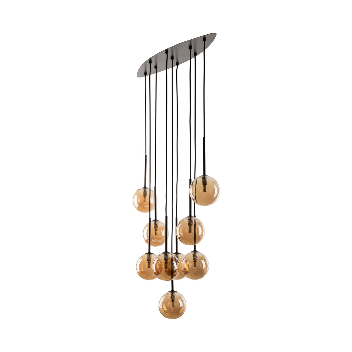 Lampa wisząca ESTERA BROWN 6149 TK Lighting 9xG9 bursztynowe klosze regulowana wysokość brązowa do salonu