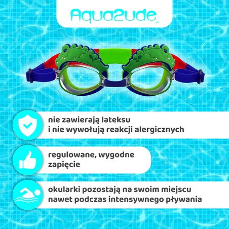 Okulary do pływania dla dzieci na basen Aligator 3+ Aqua2ude
