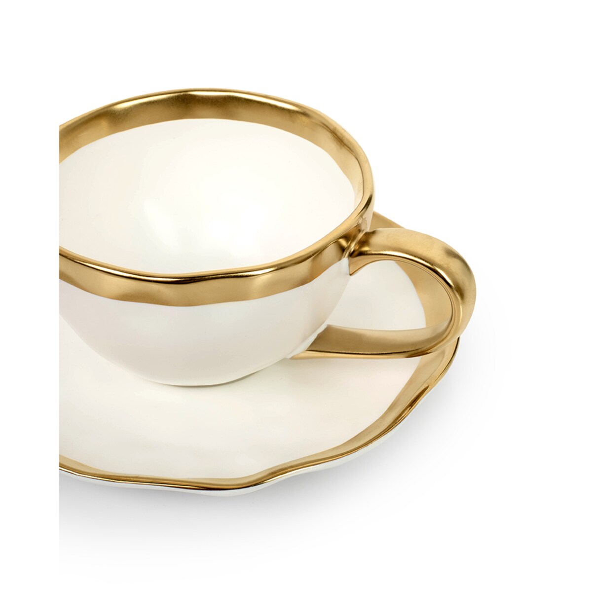 KARE filiżanka BELL biało-złota