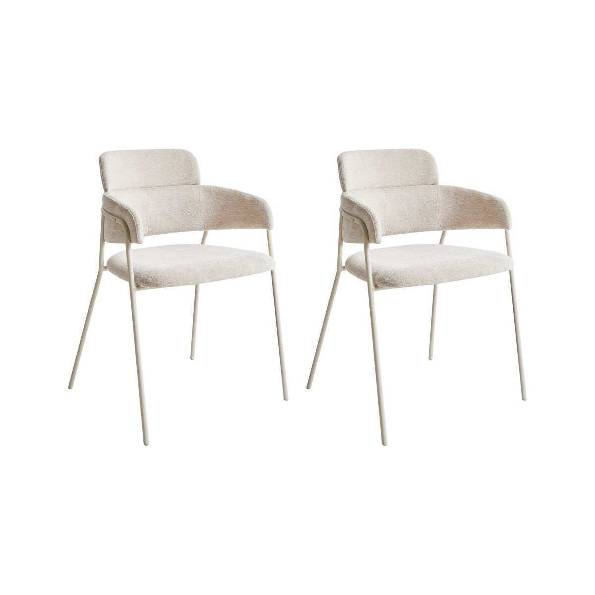 Zestaw 2 krzeseł do jadalni PAONIA Szenil Jasnobeżowy