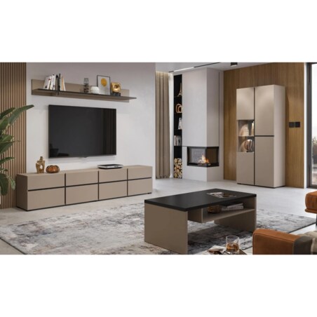 Szafka RTV CROSS 4K4S 225cm congo/czarna