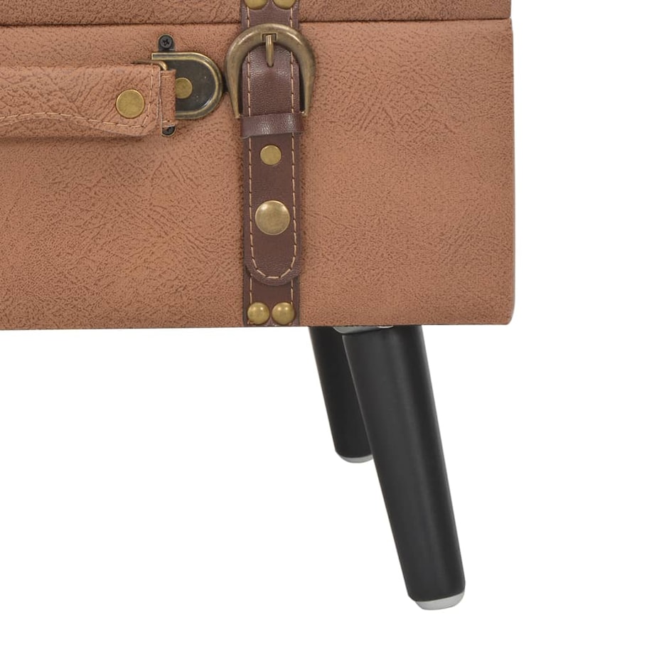 vidaXL Stołek ze schowkiem, 40 cm, brązowy, sztuczna skóra