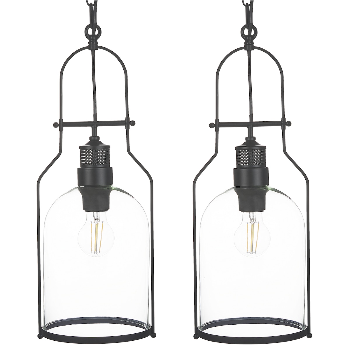 Zestaw 2 lamp wiszących BASHILO Metal Czarny