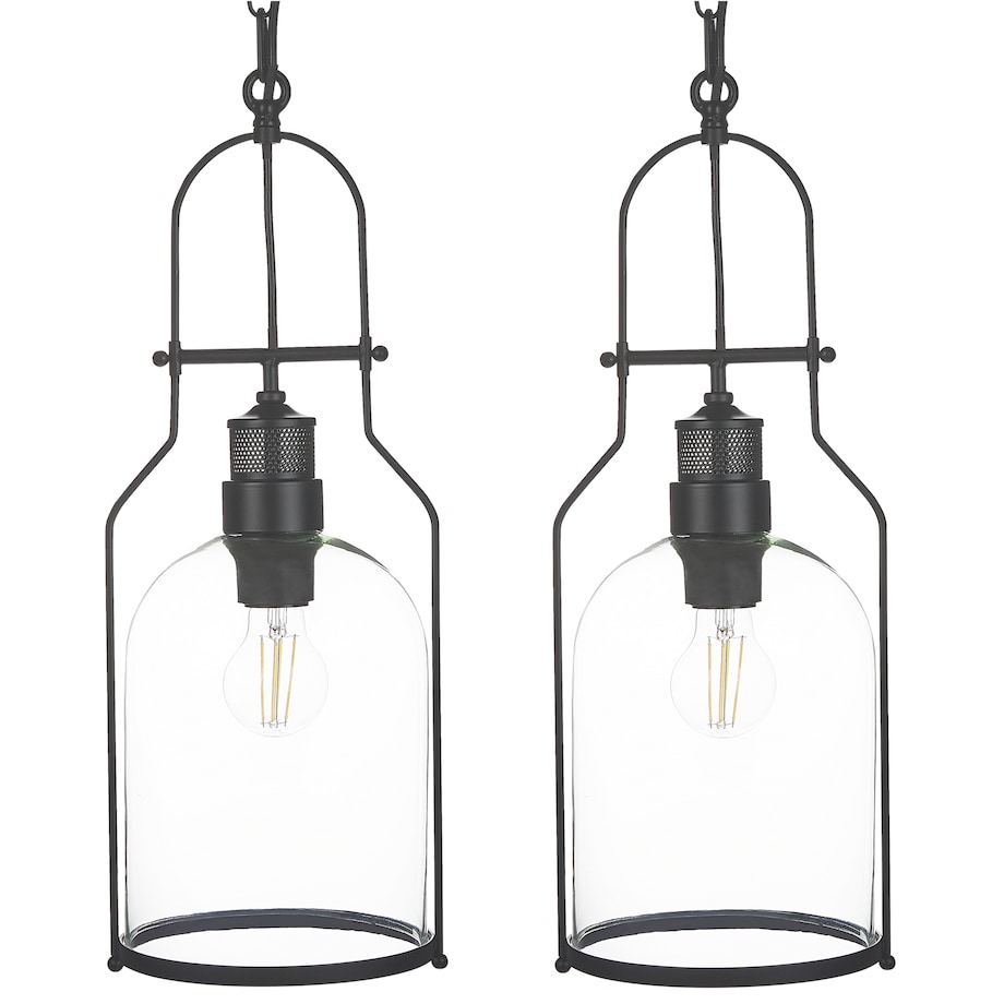 Zestaw 2 lamp wiszących BASHILO Metal Czarny