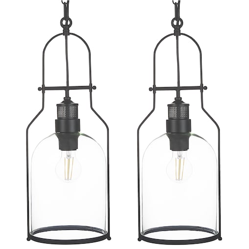 Zestaw 2 lamp wiszących BASHILO Metal Czarny