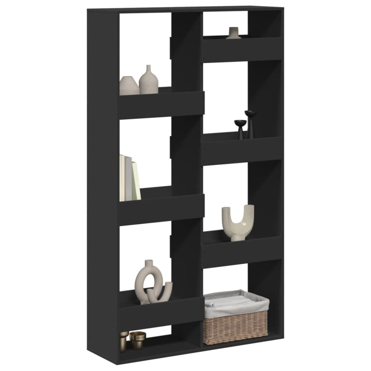 vidaXL Regał/przegroda, czarny, 100x33x175 cm, materiał drewnopochodny