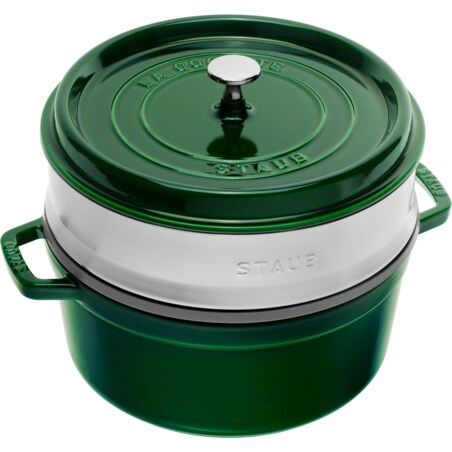 Garnek żeliwny okrągły z wkładem Staub - Zielony, 5.25 ltr