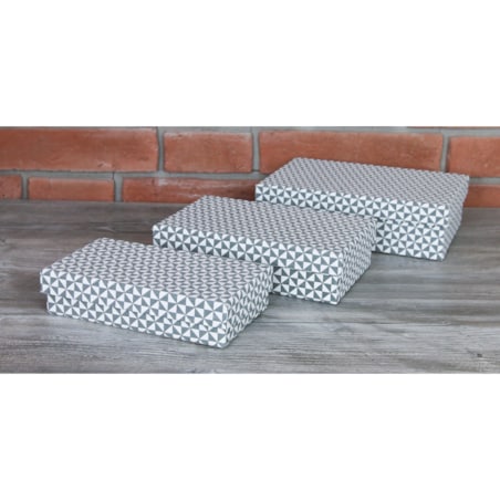 PUDEŁKO na półkę KARTONOWE czarno-białe KOMPLET 3