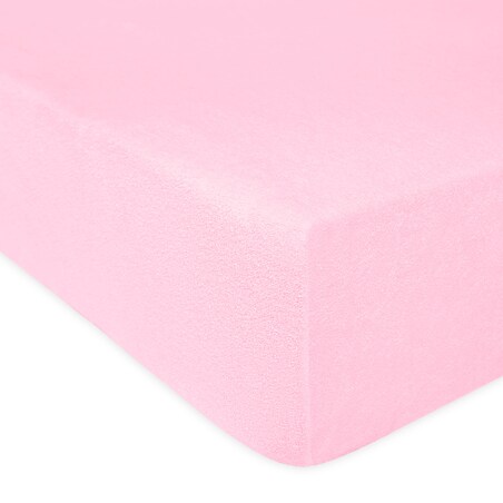 Prześcieradło frotte z gumką 200x220 kolor jasny róż