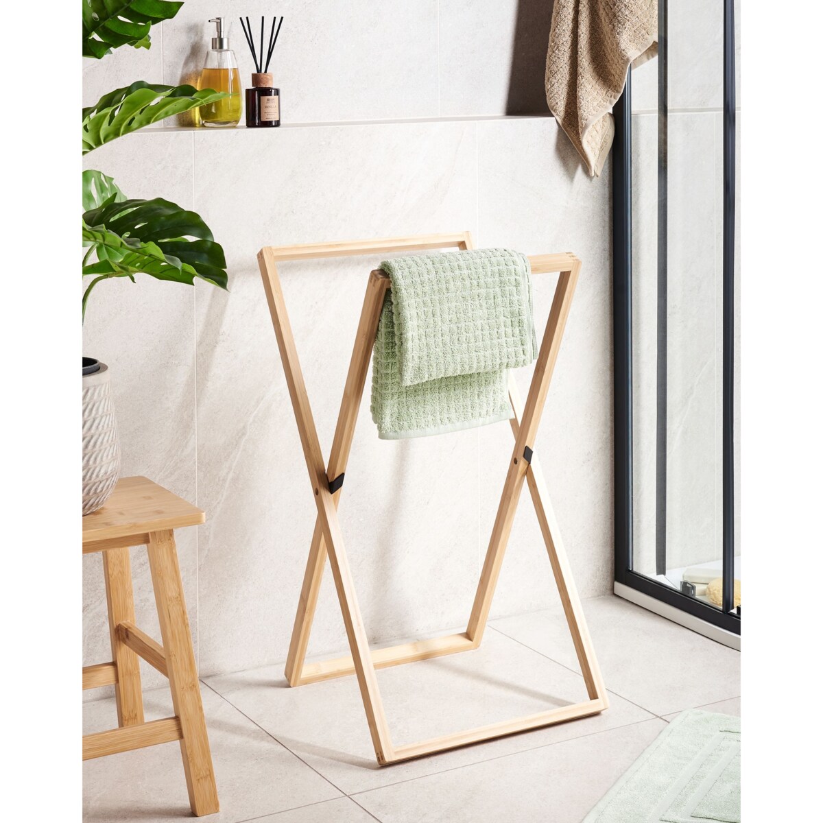 Stojak na ręczniki ARRAIAL Drewno bambusowe Jasnobrązowy