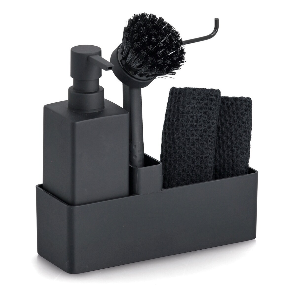 Organizer do mycia naczyń ZELLER, dozownik do płynu, szczotka, pojemnik na mydło