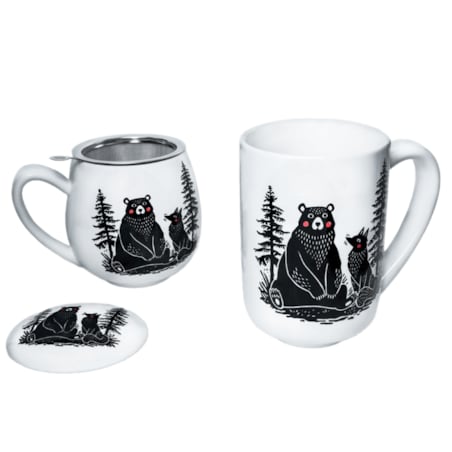 Kubek mis i lis- idealny zestaw do parzenia herbaty, piekny prezent dla mamy, taty, babci, dziadka, niej i niego, teściowej 400ml