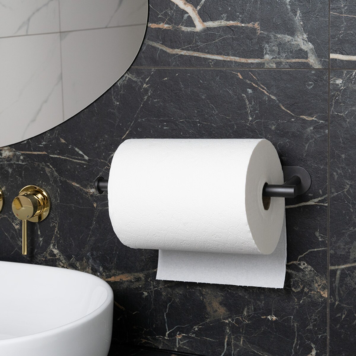 Wieszak uchwyt na ręcznik papierowy kuchenny czarny loft