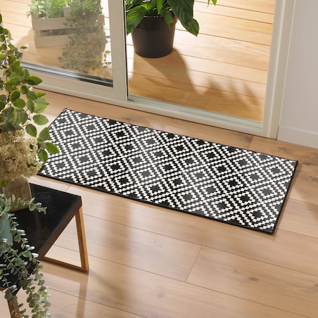 Chodnik do kuchni LOSIBI, beżowo-czarny, skandynawski wzór