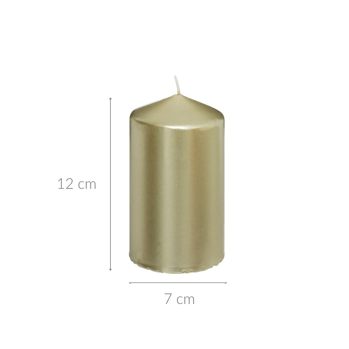 Świeca walec, błyszcząca, 12 cm