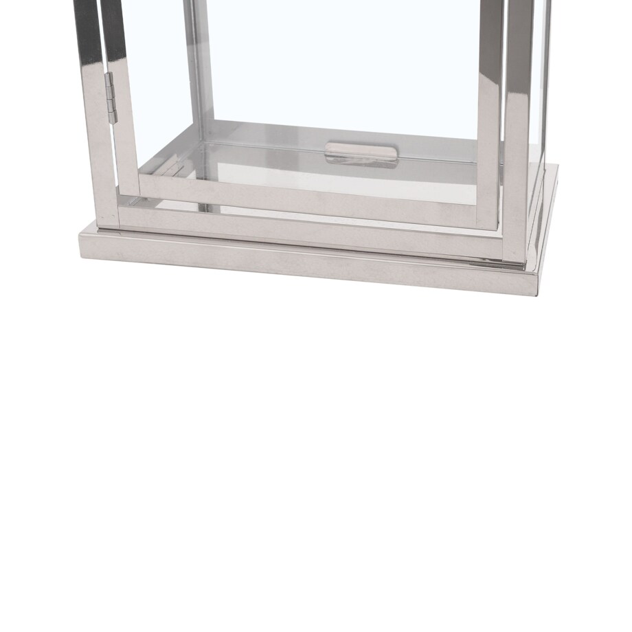 Lampion stalowy 39 cm srebrny TENERIFE