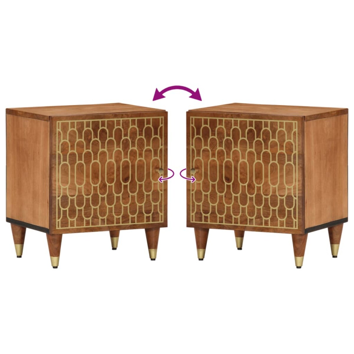 vidaXL Szafka nocna, 40x33x46 cm, lite drewno mango