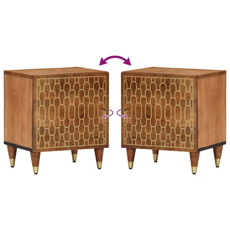 vidaXL Szafka nocna, 40x33x46 cm, lite drewno mango