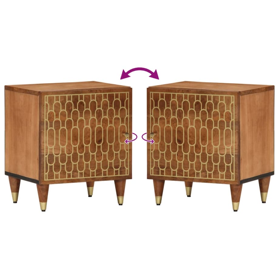 vidaXL Szafka nocna, 40x33x46 cm, lite drewno mango