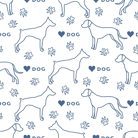 Tapeta Dla Dzieci Sylwetki Psów NAPISY Serca Łapki