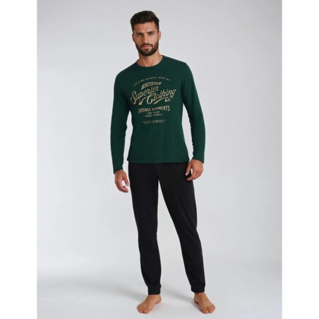 Piżama Imress 40952-79X Ciemnozielono-Czarny Ciemnozielony-Czarny, M