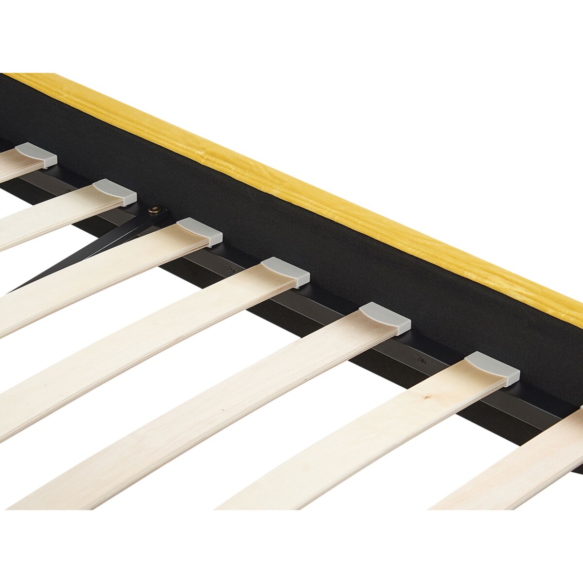 Łóżko welurowe 160 x 200 cm żółte FITOU