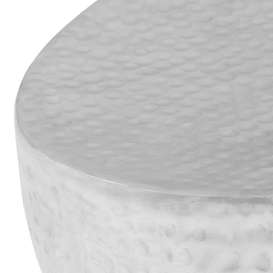 vidaXL Stolik do kawy z młotkowanego aluminium, 100x50x28 cm, srebrny