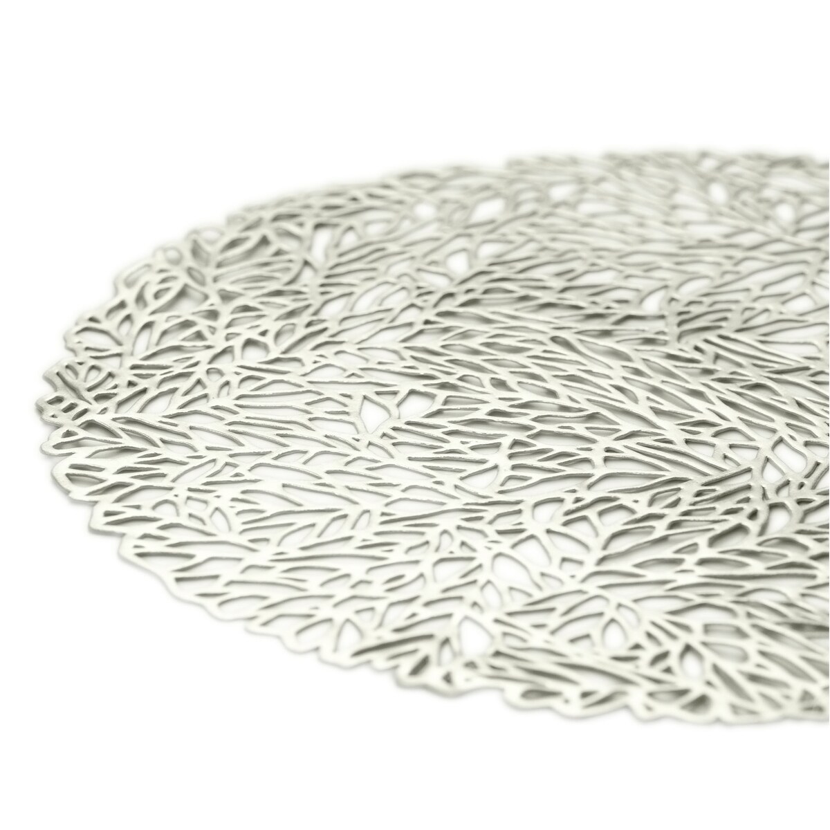 Podkładka Ażurowa Na Stół Mata Stołowa Pod Talerz Ozdoba 38 Cm Pvc Srebrna
